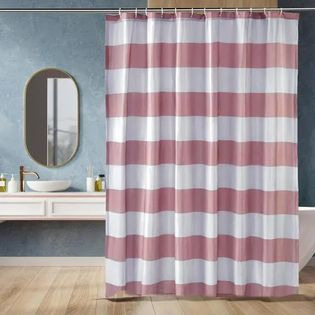 Main image of Bathroom Shower Curtain, Water Resistant Fabric with Rust Proof Grommets & Hooks, Weighted Hem, Machine Washable, 72"x72", Light Brown, Beige