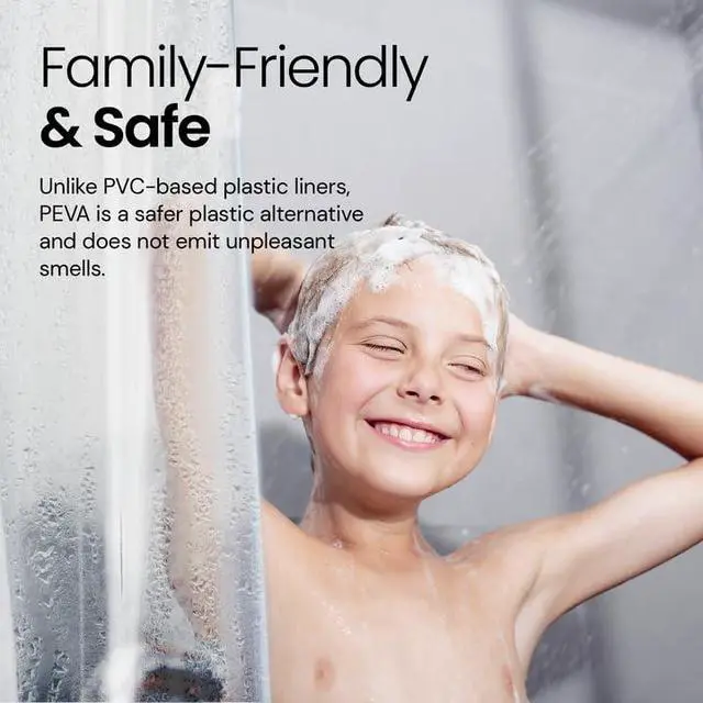 Alt view image 6 of 6 - Bathroom Shower Curtain Waterproof Plastic Shower Curtain Premium PEVA Non-Toxic with Rust Proof Grommets Frosted 8G Bathroom Accessories 72x72