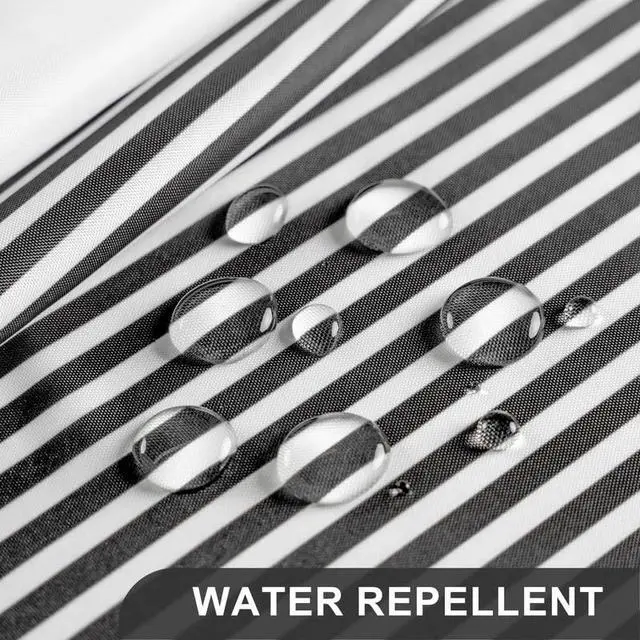 Alt view image 5 of 7 - Shower Curtain, Washable Cloth Black Shower Curtain Sets with 12 Shower Curtain Hooks, Fabric Rustic Black and White Striped Curtain, Farmhouse Bathroom Curtains, 72x72 Inches