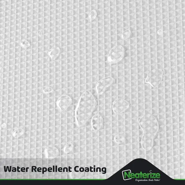 Alt view image 5 of 7 - NEATERIZE Shower Curtain White - Hotel Style Shower Curtains for Bathroom with Waffle Design, 72x72 Inches - White Fabric Shower Curtain - Cortinas de Baño Elegantes