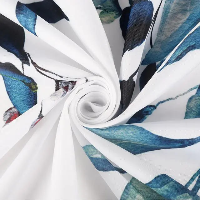 Alt view image 5 of 7 - Shower Curtain Blue Eucalyptus Shower Curtains for Bathroom, Watercolor Leaf Shower Curtain Sets Waterproof Plant Shower Curtain Leaves Fabric Cloth Bathroom Curtains 72x72 inch with Hooks