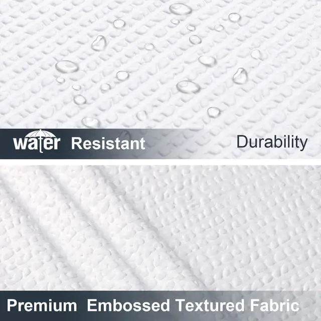Alt view image 4 of 6 - White Shower Curtain for Bathroom 72x72 Inch, 3D Embossed Textured Waffle Fabric Shower Curtains, Soft Hotel Farmhouse Style, Water Repellent, Machine Washable, White, 72" W x 72" L