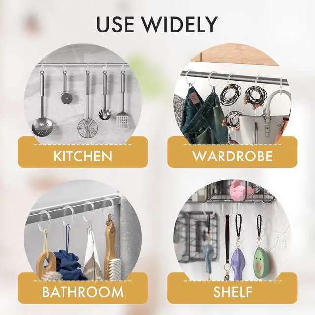 Alt view image 6 of 7 - Plastic Shower Curtain Rings, Shower Curtain Hooks, 24 Pcs C Shaped Shower Hooks for Shower Curtain, Clear Shower Curtain Hooks for Bathroom
