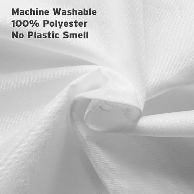 Alt view image 3 of 7 - Waterproof Fabric Shower Curtain Liner Washable, Cloth Shower Liner with Magnets, White Shower Liner Soft Fabric, Lightweight Shower Curtain Liner, 70x72 Inches