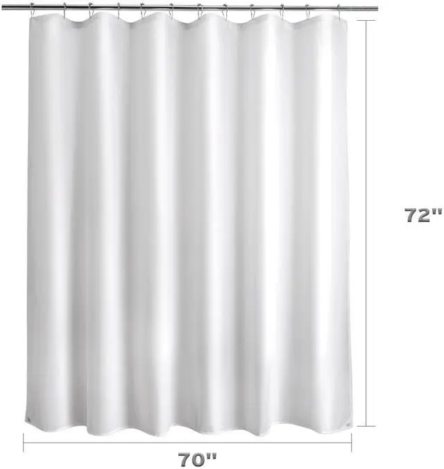 Alt view image 6 of 7 - Waterproof Fabric Shower Curtain Liner Washable, Cloth Shower Liner with Magnets, White Shower Liner Soft Fabric, Lightweight Shower Curtain Liner, 70x72 Inches