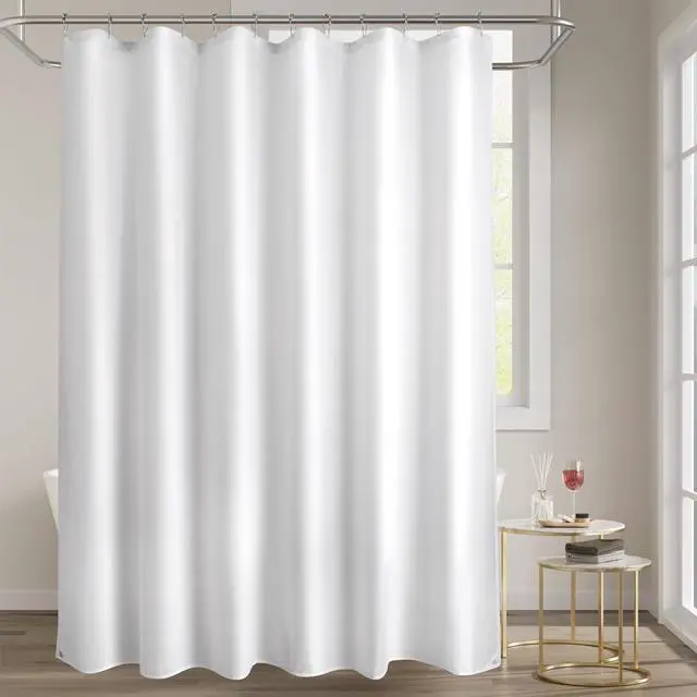 Alt view image 7 of 7 - Waterproof Fabric Shower Curtain Liner Washable, Cloth Shower Liner with Magnets, White Shower Liner Soft Fabric, Lightweight Shower Curtain Liner, 70x72 Inches