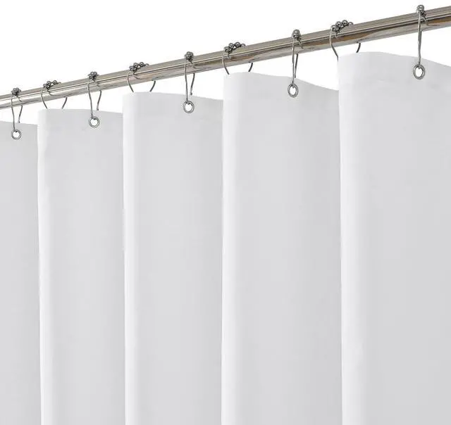 Main image of Waterproof Fabric Shower Curtain Liner with 3 Heavy-Duty Magnets - Washable White Shower Liner with Rustproof Grommets,Hotel Quality Lightweight Shower Curtains for Bathroom,72x72 inches
