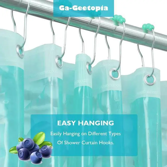 Alt view image 5 of 7 - EVA 3D Teal Pearl Water Cube Plastic Shower Curtain Liner - Premium Light Weight 72" x 72" Teal Bathroom Shower Showroom Curtain Liner with Rustproof Metal Gromments and Weighted Magnet
