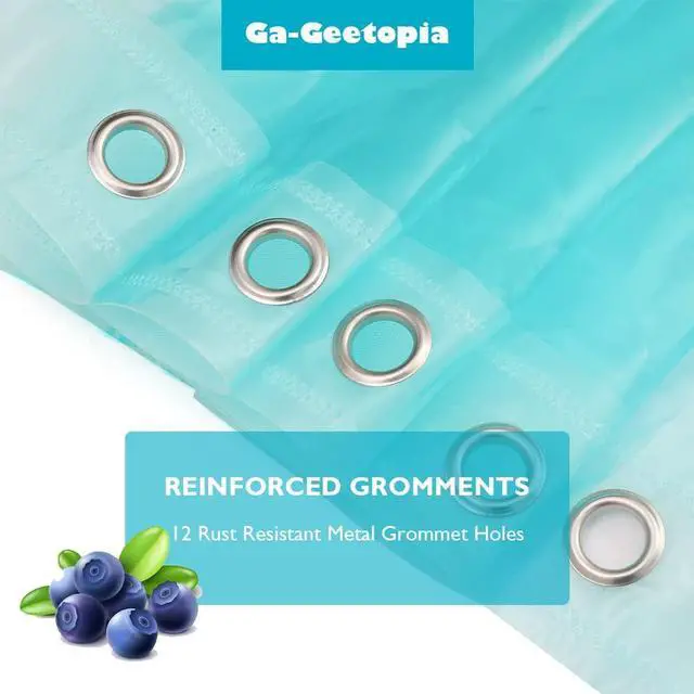 Alt view image 2 of 7 - EVA 3D Teal Pearl Water Cube Plastic Shower Curtain Liner - Premium Light Weight 72" x 72" Teal Bathroom Shower Showroom Curtain Liner with Rustproof Metal Gromments and Weighted Magnet