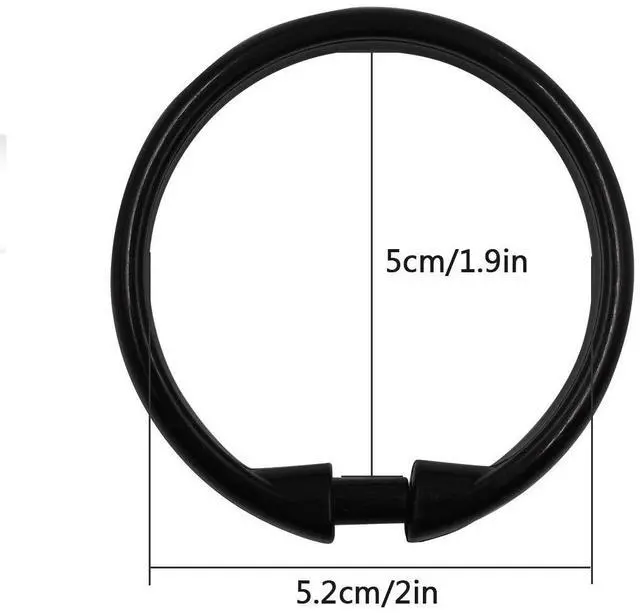 Alt view image 2 of 6 - Shower Curtain Rings-12 Pack- Plastic Shower Curtain Hooks O-Shaped Rings Hook Glide Easily on Bathroom Shower Rod(Black)