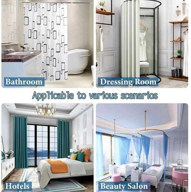 Alt view image 6 of 6 - 24 Pieces Stainless Steel Shower Curtain Hooks and Rings Set - Polished Nickel, Lightweight and Durable for Bathroom Curtain Rollers and Shower Curtain Rods, Metal Shower Curtain Rings