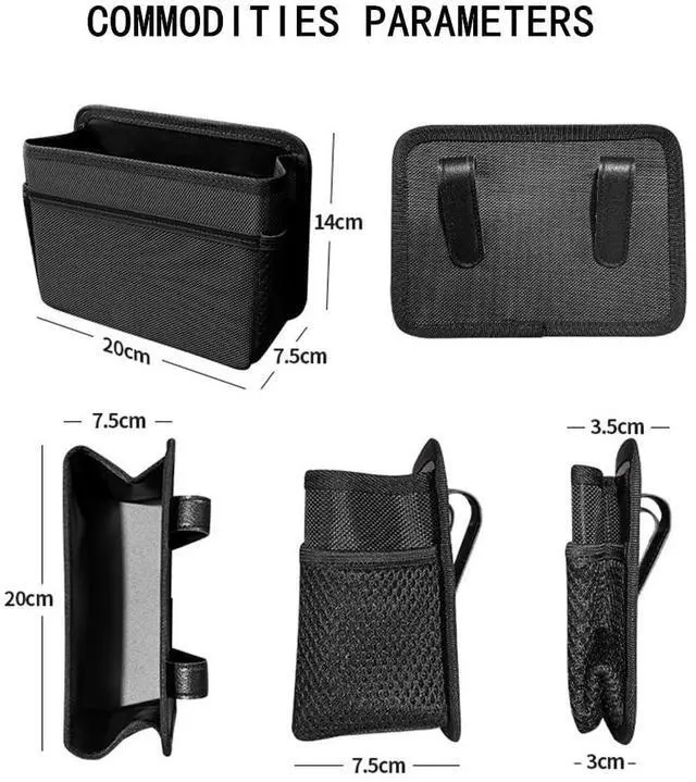 Alt view image 4 of 7 - Car Trash Can, Foldable Multifunctional Hanging Storage Box Trash Can with a Roll of Garbage Bag, Multi Pocket Design Suitable for Car, Home, and Office Car Trash Cans (Black)