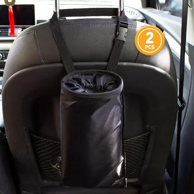 Alt view image 2 of 7 - 2 Pack Car Trash Bags Car Trash Can Washable Eco-Friendly Seat Back Hanging Car Trash Bag Car Garbage Bag for Car,Travelling,Outdoor