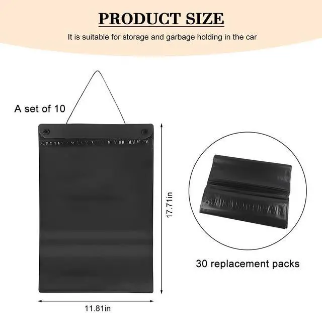 Alt view image 2 of 7 - Car Trash Bag, 40PCS Disposable Large Capacity Leakproof Smellproof Vehicle Hanging Garbage Pocket, Portable Waterproof Automotive Rubbish Pouch, Universal for SUV RV Truck