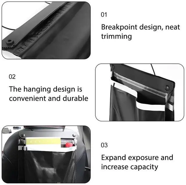 Alt view image 4 of 7 - Car Trash Bag, 40PCS Disposable Large Capacity Leakproof Smellproof Vehicle Hanging Garbage Pocket, Portable Waterproof Automotive Rubbish Pouch, Universal for SUV RV Truck