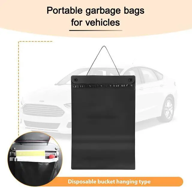 Alt view image 5 of 7 - Car Trash Bag, 40PCS Disposable Large Capacity Leakproof Smellproof Vehicle Hanging Garbage Pocket, Portable Waterproof Automotive Rubbish Pouch, Universal for SUV RV Truck