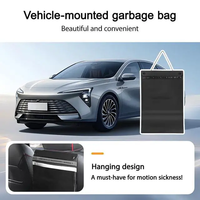 Alt view image 6 of 7 - Car Trash Bag, 40PCS Disposable Large Capacity Leakproof Smellproof Vehicle Hanging Garbage Pocket, Portable Waterproof Automotive Rubbish Pouch, Universal for SUV RV Truck