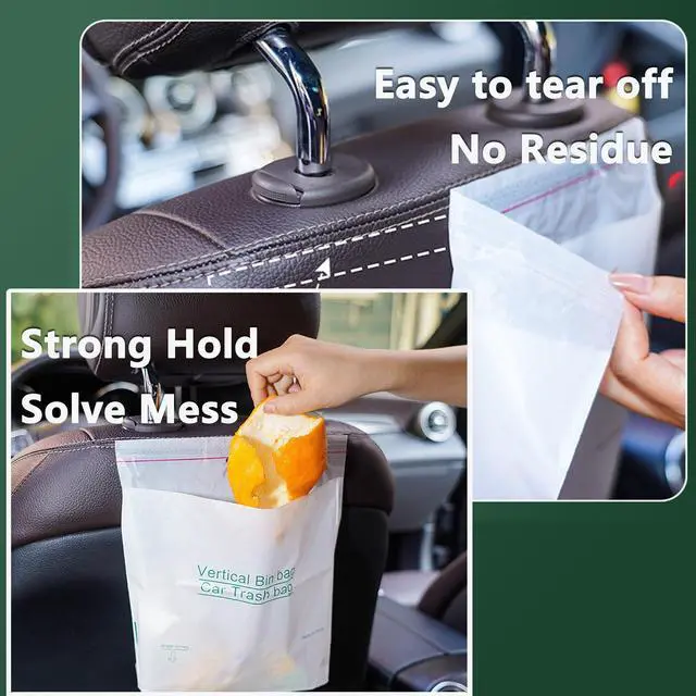 Alt view image 2 of 7 - 20PCS Disposal Car Trash Bin Bags, Stick-on Waste Bags with No Marks, Hanging Recycled Garbage Bags for Auto, Travel, Camping and Offices Cleaning, Space-Saving Vomit Bags, Leak Proof & Waterproof