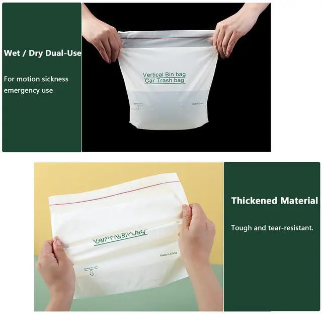 Alt view image 3 of 7 - 20PCS Disposal Car Trash Bin Bags, Stick-on Waste Bags with No Marks, Hanging Recycled Garbage Bags for Auto, Travel, Camping and Offices Cleaning, Space-Saving Vomit Bags, Leak Proof & Waterproof