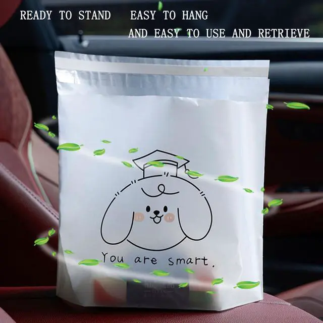 Alt view image 7 of 7 - Easy Stick-On Disposable Car Trash Bags, Leakproof Vomit Bags for Car, Office Storage Bag, Desk Trash Bag, Vomit Bags. Self Adhesive Cleaning Bags for Cars, Bedrooms, Study Rooms (105)