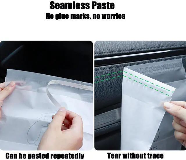 Alt view image 6 of 7 - Easy Stick-On Disposable Car Trash Bags, Leakproof Vomit Bags for Car, Office Storage Bag, Desk Trash Bag, Vomit Bags. Self Adhesive Cleaning Bags for Cars, Bedrooms, Study Rooms (105)