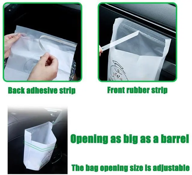 Alt view image 4 of 7 - Easy Stick-On Disposable Car Trash Bags, Leakproof Vomit Bags for Car, Office Storage Bag, Desk Trash Bag, Vomit Bags. Self Adhesive Cleaning Bags for Cars, Bedrooms, Study Rooms (105)