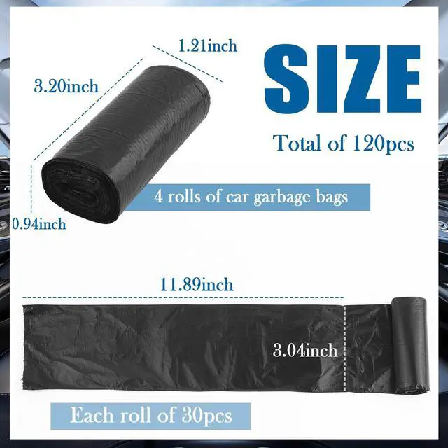 Alt view image 2 of 7 - 120PCS Mini Cars Trash Bag,Thickened & Tear-Resistant Cars Garbage Bag for Keeping Vehicle Tidy,Portable Car Trash Can Bags Automotive Accessories for Car,Desktop,Outdoor