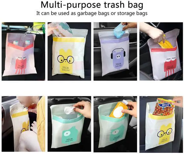 Alt view image 3 of 7 - Car Trash Bags, 60PCS Easy Stick-On Disposable Portable Car Garbage Bags, Durable Waterproof Kitchen Trash Bag, Leak Proof Vomit Trash Bag Suitable for Cars, Bedrooms, Bathrooms, Offices 13