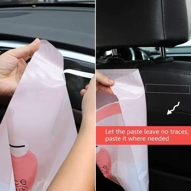 Alt view image 5 of 7 - Car Trash Bags, 60PCS Easy Stick-On Disposable Portable Car Garbage Bags, Durable Waterproof Kitchen Trash Bag, Leak Proof Vomit Trash Bag Suitable for Cars, Bedrooms, Bathrooms, Offices 13