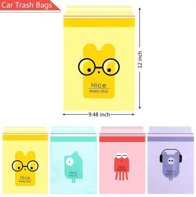 Alt view image 7 of 7 - Car Trash Bags, 60PCS Easy Stick-On Disposable Portable Car Garbage Bags, Durable Waterproof Kitchen Trash Bag, Leak Proof Vomit Trash Bag Suitable for Cars, Bedrooms, Bathrooms, Offices 13