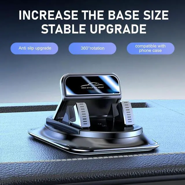 Alt view image 4 of 7 - Dashboard Phone Cradle Mount, One-hand Operation Dashboard Mobile Phone Cradle, Non-slip 360-degree Rotation Smartphone Holder Mount, Universal for Most Cars, SUVs, Trucks (Black)