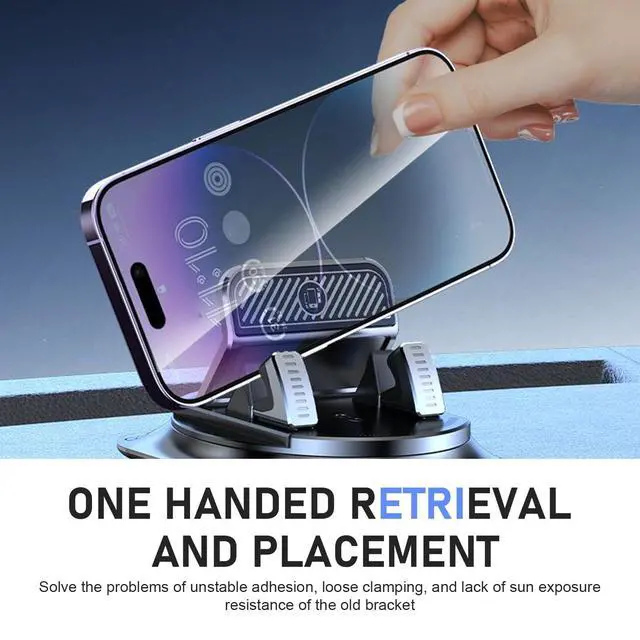 Alt view image 7 of 7 - Dashboard Phone Cradle Mount, One-hand Operation Dashboard Mobile Phone Cradle, Non-slip 360-degree Rotation Smartphone Holder Mount, Universal for Most Cars, SUVs, Trucks (Black)