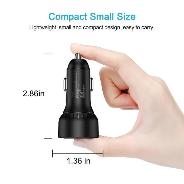 Alt view image 7 of 7 - Multi 3 Ports Fast Car Charger Adapter 12V Auto Vehicle Plug - USB C & USB A Quick Charging - Cigarette Lighter Cell Phone Automobile Charger for iPhone 17 Pro Max Air 17e 16e 16 15, Samsung S26