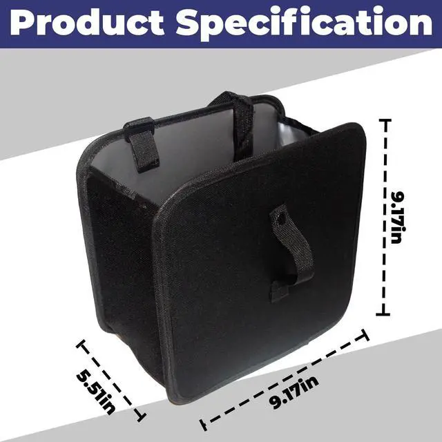 Alt view image 2 of 7 - Car Trash Can, 2 Gallons Foldable Leakproof Car Garbage Can, Collapsible Hanging Car Trash Bin for Car Seat, Garbage Bags, Car Interior Accessories