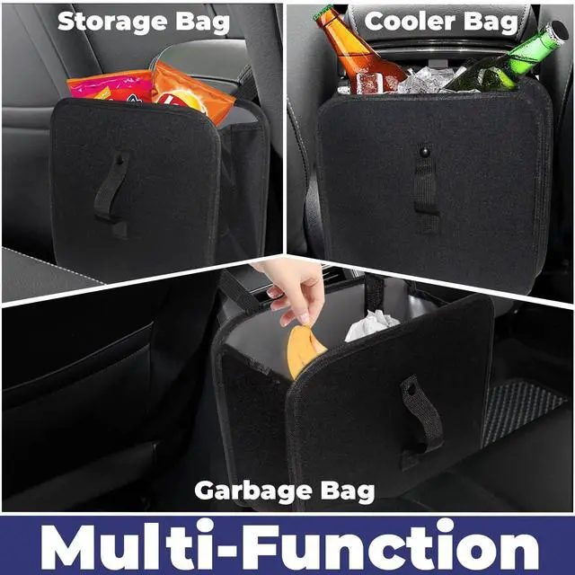 Alt view image 5 of 7 - Car Trash Can, 2 Gallons Foldable Leakproof Car Garbage Can, Collapsible Hanging Car Trash Bin for Car Seat, Garbage Bags, Car Interior Accessories
