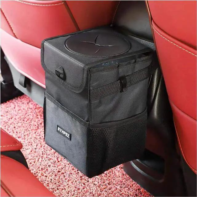 Main image of Car Trash Can with Lid - Leakproof Trash Bin Car Garbage Can, Collapsible Automotive Truck Organizer and Storage Bag Car Accessories for Women Men Road Trip Essentials