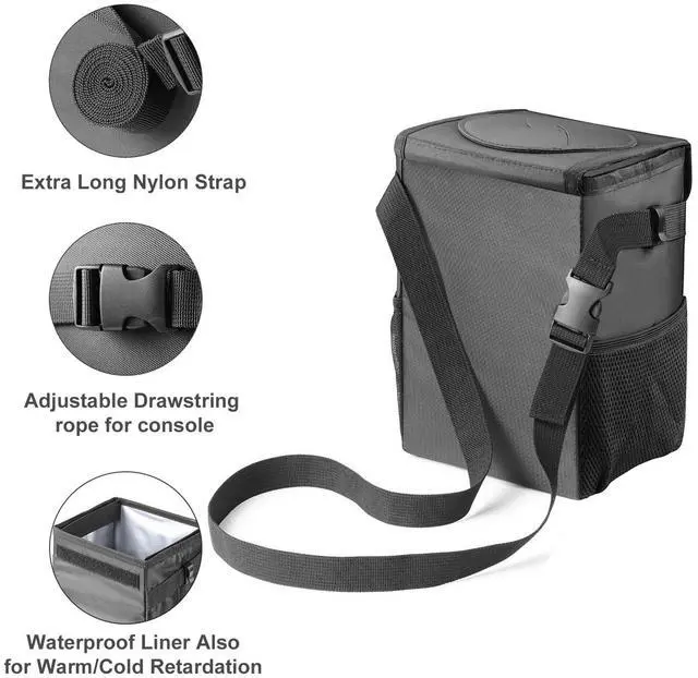 Alt view image 4 of 7 - Car Trash Can with Lid - Leakproof Trash Bin Car Garbage Can, Collapsible Automotive Truck Organizer and Storage Bag Car Accessories for Women Men Road Trip Essentials