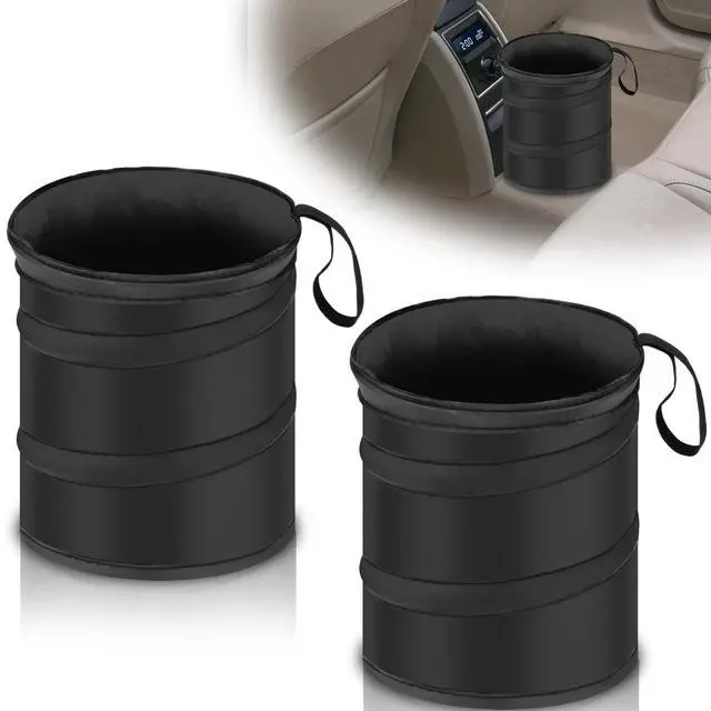Main image of 2 PCS Car Trash Can, Collapsible Pop-up Car Garbages Can, Car Accessories Portable Garbage Bin with Elastic Band, Waterproof Small Garbage Can for Back Seat Front Seat, for Outdoor Traveling