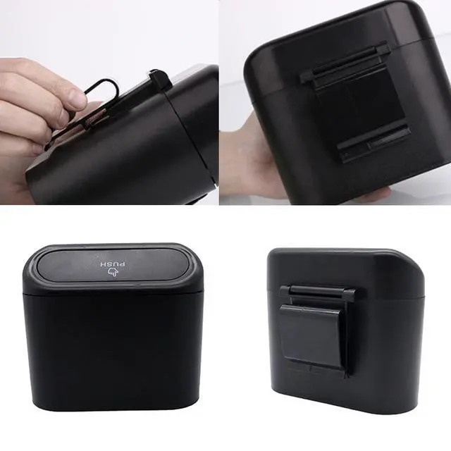 Alt view image 6 of 6 - Car Trash Can Bin with Lid - Universal Vehicle Mini Leakproof Garbage Can Bin with 20pcs Trash Bags Can Organizer Storage for Front Back Seat Accessories for Auto Office Bedroom Home(Black)