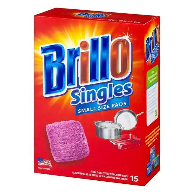 Alt view image 2 of 7 - Single Use Steel Wool Soap Pads, Smaller Size Original Red Scent, 15 Count Pack of 1