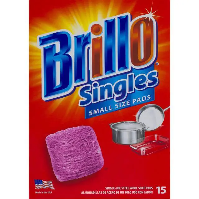 Alt view image 3 of 7 - Single Use Steel Wool Soap Pads, Smaller Size Original Red Scent, 15 Count Pack of 1