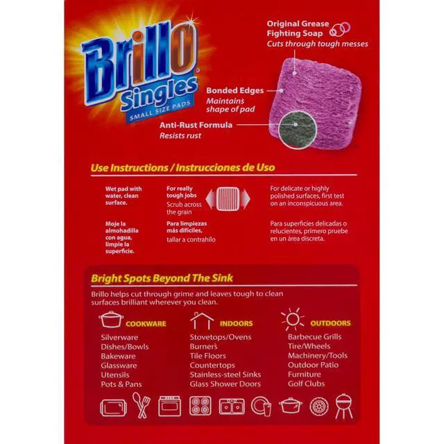 Alt view image 4 of 7 - Single Use Steel Wool Soap Pads, Smaller Size Original Red Scent, 15 Count Pack of 1
