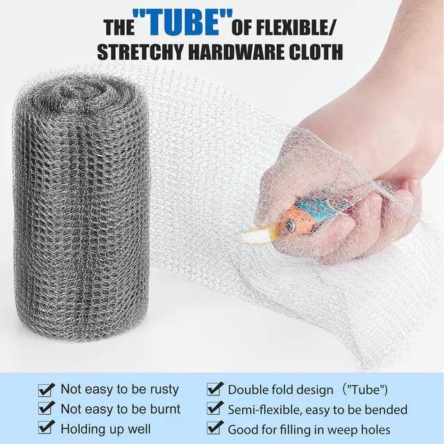 Alt view image 6 of 7 - Upgraded Not Rusty 5X 30 Ft Stainless Steel Mesh Gap Blocker, Flexible Stainless Steel Wool Holding up Well Tight Spots, Wire Mesh Hole Fill Fabric, Stainless Steel Wool Roll Easy to Work
