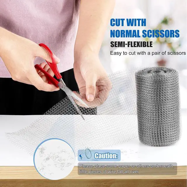 Alt view image 7 of 7 - Upgraded Not Rusty 5X 30 Ft Stainless Steel Mesh Gap Blocker, Flexible Stainless Steel Wool Holding up Well Tight Spots, Wire Mesh Hole Fill Fabric, Stainless Steel Wool Roll Easy to Work