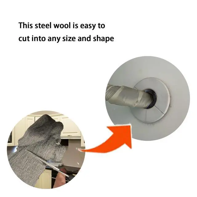 Alt view image 5 of 6 - (2 Pack) 0000 Steel Wool Hole Filler, Gap Blocker, Barrier, Also for Glass Fine, Steel Wool Pads for Chrome or Wood Polishing (2)