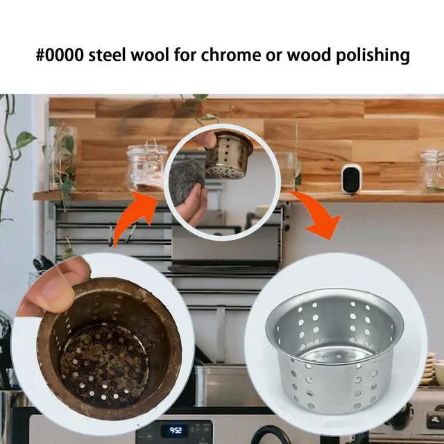 Alt view image 3 of 6 - (2 Pack) 0000 Steel Wool Hole Filler, Gap Blocker, Barrier, Also for Glass Fine, Steel Wool Pads for Chrome or Wood Polishing (2)