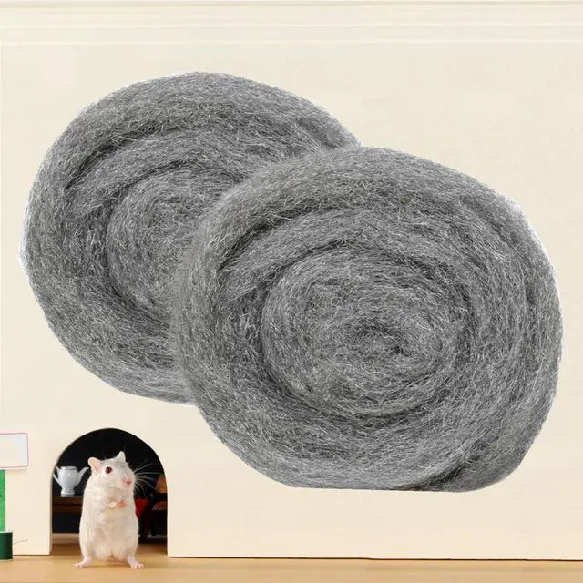 Main image of 2 Pack 3" x16 Ft Steel Wool Roll, antfees Steel Wool Fill Fabric Roll, Coarse Wire Wool Hardware Cloth DIY Kit, Gap Blocker for Holes Wall Cracks Vents in Garden House Garage