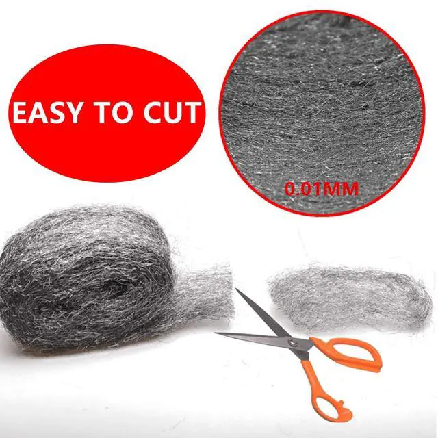 Alt view image 3 of 7 - 2 Pack 3" x16 Ft Steel Wool Roll, antfees Steel Wool Fill Fabric Roll, Coarse Wire Wool Hardware Cloth DIY Kit, Gap Blocker for Holes Wall Cracks Vents in Garden House Garage