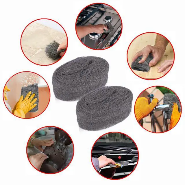Alt view image 6 of 7 - 2 Pack 3" x16 Ft Steel Wool Roll, antfees Steel Wool Fill Fabric Roll, Coarse Wire Wool Hardware Cloth DIY Kit, Gap Blocker for Holes Wall Cracks Vents in Garden House Garage