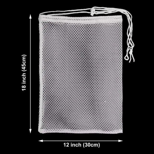 Alt view image 2 of 5 - Mesh Laundry Bags with Drawstring - 12"x18" Clear Breathable Mesh Storage Bags for Clothes, Delicates & Travel Essentials - Small White Bags for Organizing Underwear, Socks, Baby Clothes
